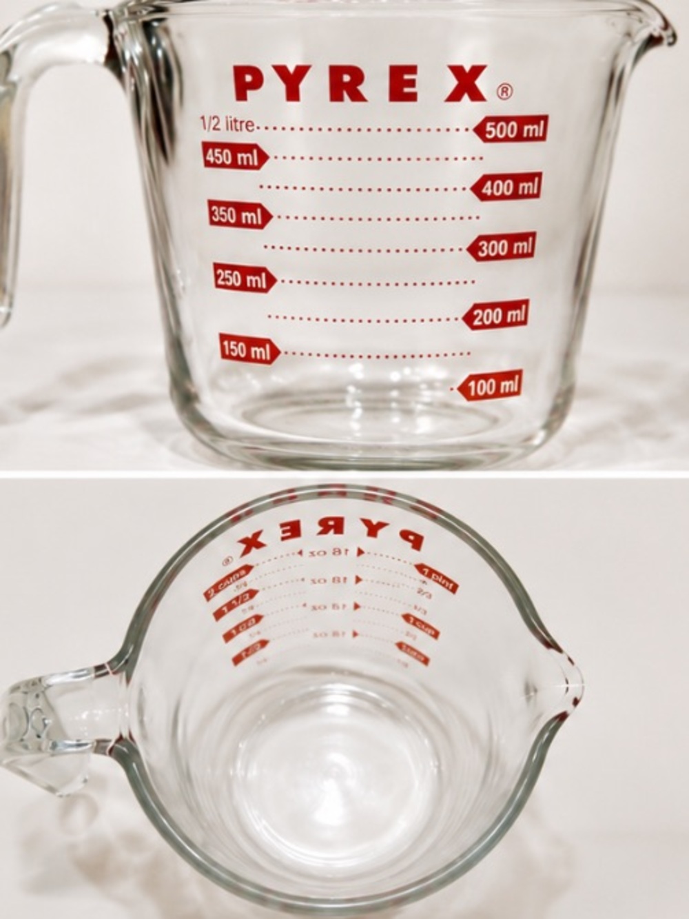Mint Vintage Pyrex 2-Cup (16oz / 1 Pint / 500ml) Glass Measuring Cup Classic